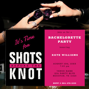 Invitation Tirages avant le Knot Hot rose Bachelorette Party