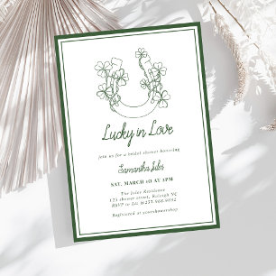 Invitation Tiré au sort Mariage Fleur de Trèfle Fer à Cheval