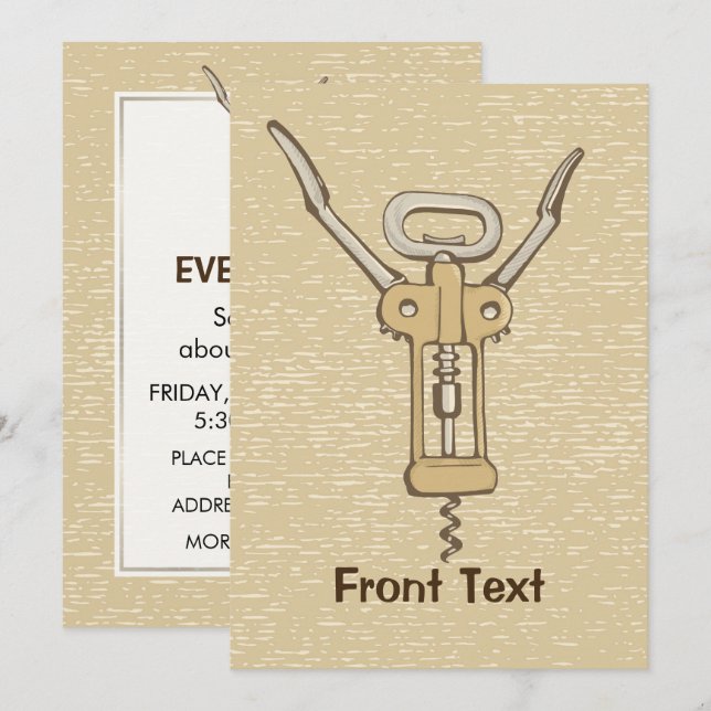 Invitation Tire-bouchon (Devant / Derrière)