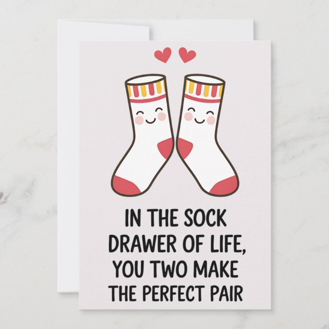 Invitation Tiroir à Chaussettes Vous Deux Faites La Paire Par (Devant)