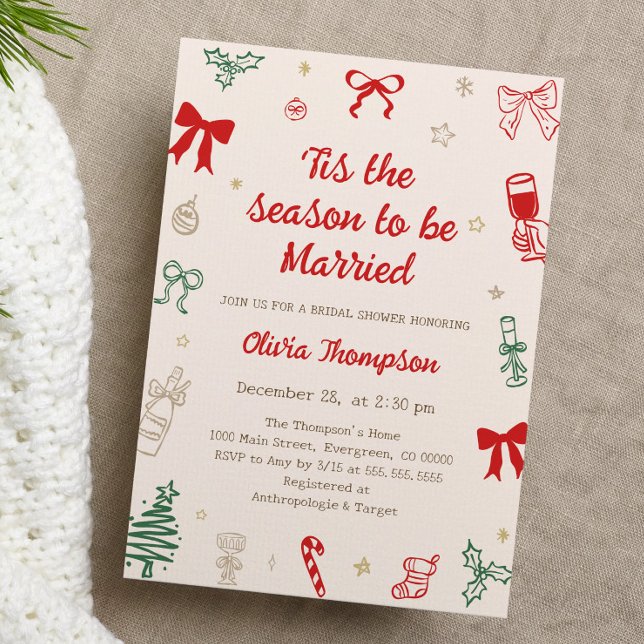 Invitation Tis the Season Christmas Bridal Shower  (Créateur téléchargé)