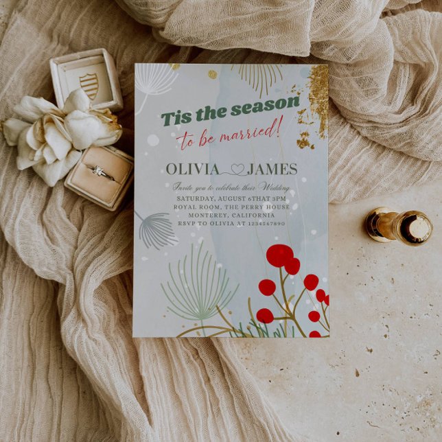 Invitation Tis the Season to Be Married Christmas Wedding  (Créateur téléchargé)