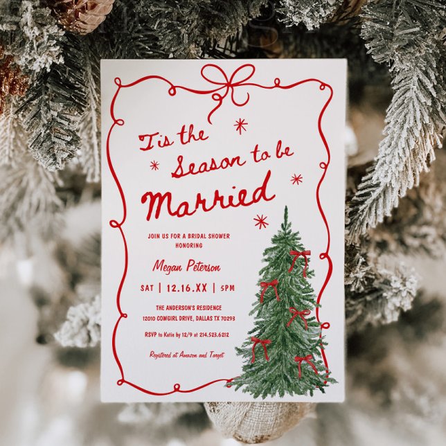 Invitation Tis the Season to be Married Holiday Bridal Shower (Créateur téléchargé)