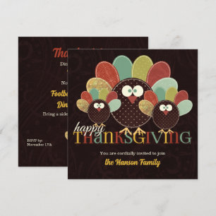 Invitation Tissu Turquie Famille Rassembler Thanksgiving