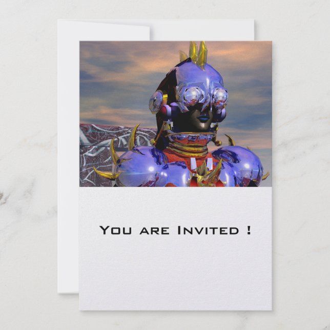 Invitation TITAN CYBORG PORTRAIT Blue Science Fiction, Scifi (Devant)