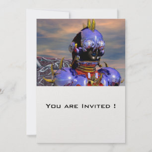 Invitation TITAN CYBORG PORTRAIT Blue Science Fiction, Scifi