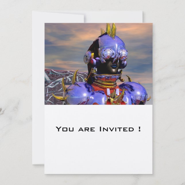 Invitation TITAN CYBORG PORTRAIT Blue Science Fiction, Scifi (Devant)