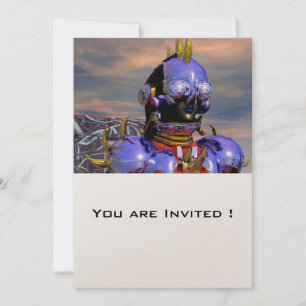 Invitation TITAN CYBORG PORTRAIT Blue Science Fiction, Scifi