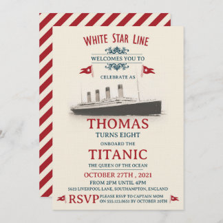 Invitation Titanic Birthday Party