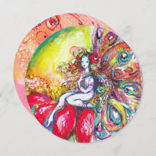 Invitation TITANIE ET FLEUVE ROUGE, Étincelles Vert Jaune Ros