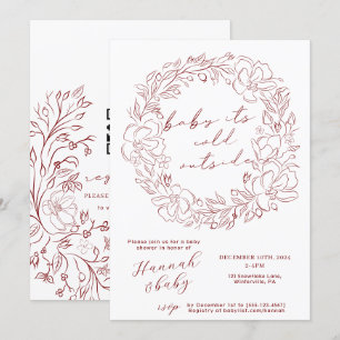 Invitation titré à la main Baby It's Cold Outside Shower QR c