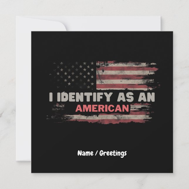 Invitation Titre : Je m'identifie comme un drapeau américain  (Devant)