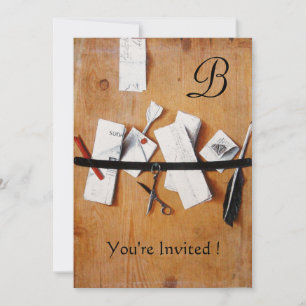 Invitation TITULAIRE DE LETTRE EN BOIS MONOGRAM rouge blanc n