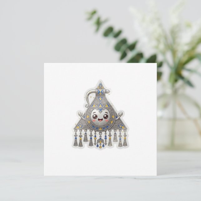 Invitation Tizer marocaine amazighe Kawaii - Tizer traditionn (Debout devant)