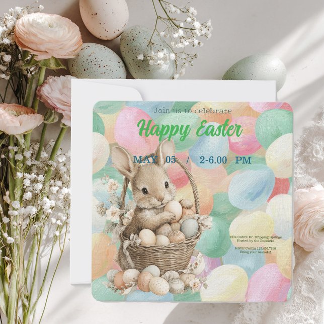 invitation to Easter with cute Rabbit (Créateur téléchargé)