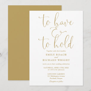 Invitation To Have And To Hold Script Chic Or Mariage