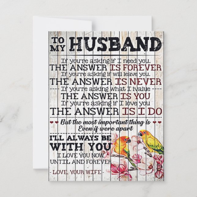 Invitation To My Husband Design, New Home Gift (Devant)
