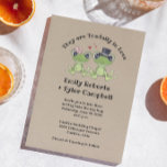 Invitation ©Toadally in Love Frog Couple Rustic Wedding<br><div class="desc">LOVE is in the air! How cute this frog couple is! An alternative design which is bound to raise a smile from whoever you're planning to invite to your wedding. Especially suitable for a farm or a pond wedding in the summer. **Coordinated templates for this wedding suite can be found...</div>