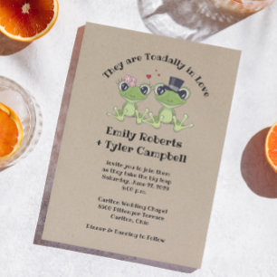 Invitation ©Toadally in Love Frog Couple Rustic Wedding