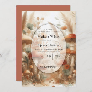 Invitation Toadstool en terre cuite Mariage magique