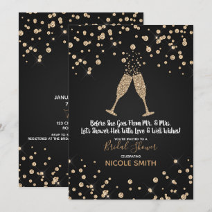 Invitation Toast au Champagne avec des Diamants pour une Mari