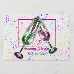 Invitation Toast au champagne/ Fête d'anniversaire