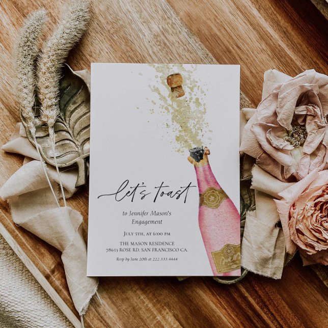 Invitation Toast Champagne Fête des mariées bouteille (Créateur téléchargé)