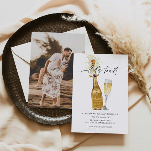 Invitation Toast Couples Fiançailles Photo