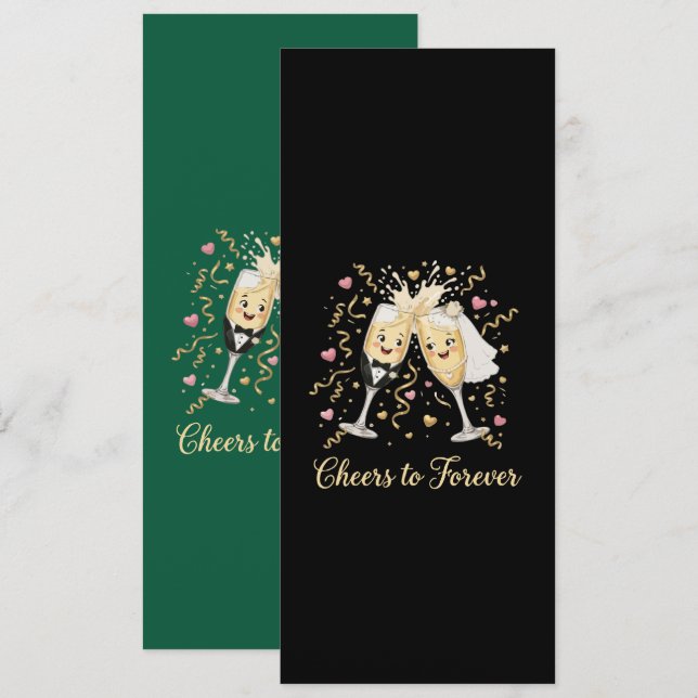 Invitation Toast de célébration de mariage (Devant / Derrière)
