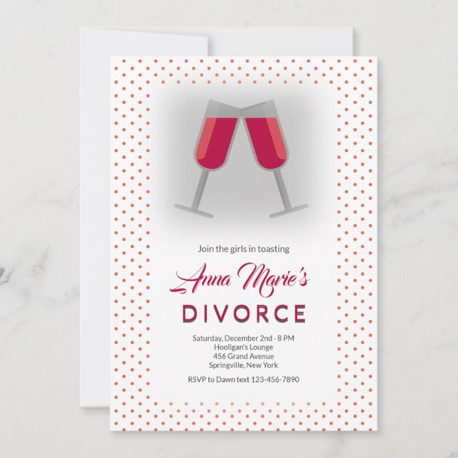 Invitation Toast de Divorce (Devant)