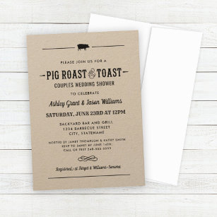 Invitation Toast de porc et toast Kraft Mariage Couples Douch