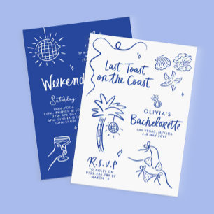 Invitation Toast de toast à la main de Whimsical sur la côte