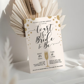 Invitation Toast La Mariée | Fête des mariées des bulles de c