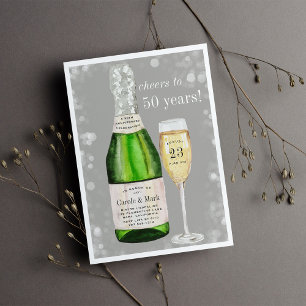 Invitation Toast pétillant   Fête d'anniversaire de mariage t