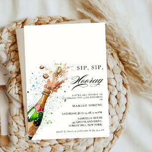 Invitation Toast Pink Champagne Bouteille Douche nuptiale