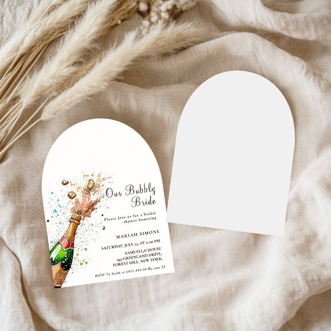 Invitation Toast Pink Champagne Bouteille Douche nuptiale (Créateur téléchargé)