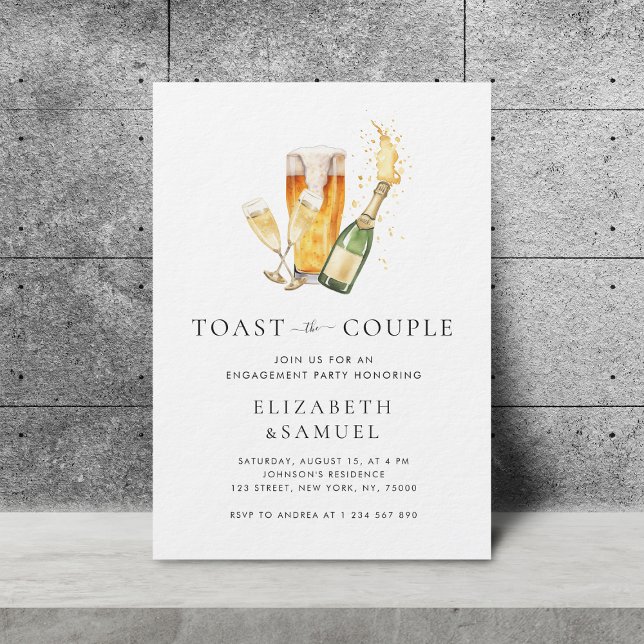 Invitation Toast the Couple Wedding shower Fiançailles (Créateur téléchargé)