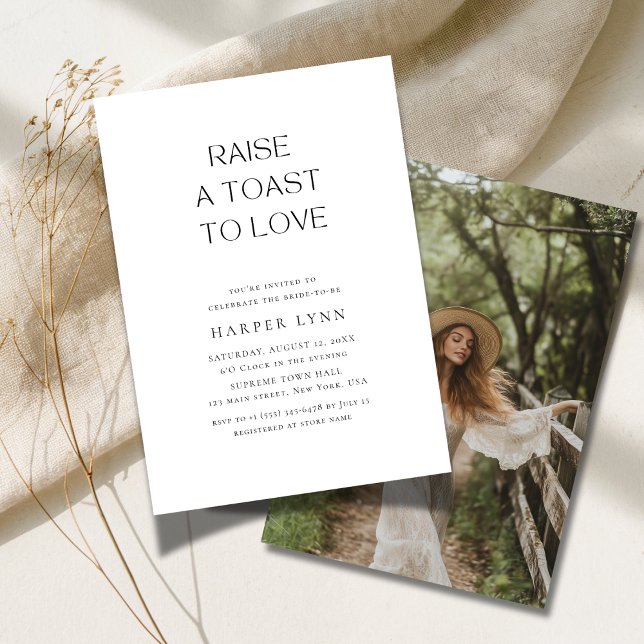 Invitation Toast to Love Rustic Boho Fête des mariées photo (Créateur téléchargé)