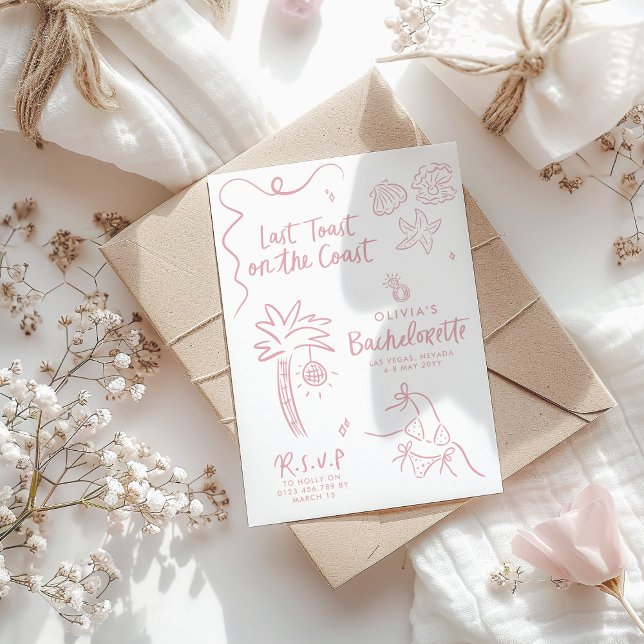 Invitation Toast toast à la main de Whimsical sur la côte inv (Créateur téléchargé)