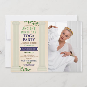 Invitation Toga fête Anniversaire Roman Ivy Scroll Ancienne p