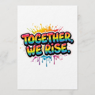 Invitation Together We Rise Rainbow Quote Design