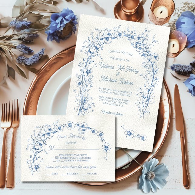 Invitation Toile Arc Floral Simple Mariage RSVP (Créateur téléchargé)