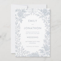 Toile Bleue De Jouy Bordure Mariage Enregistrer la