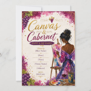 Invitation Toile & Cabernet Peinture et Fête de Dégustation  