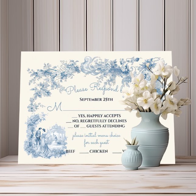 Invitation Toile Château Floral Mariage RSVP (Créateur téléchargé)