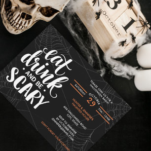 Invitation Toile d'araignée de fête moderne d'Halloween