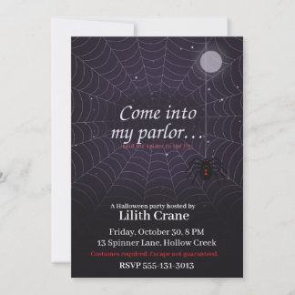 Invitation Toile d'araignée de veuve noire Fête effrayante d'