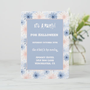 Invitation Toile d'araignée rose et bleue pour soirée de Hall