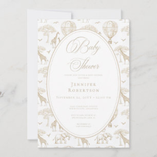 Invitation Toile de Baby shower classique Little Wild