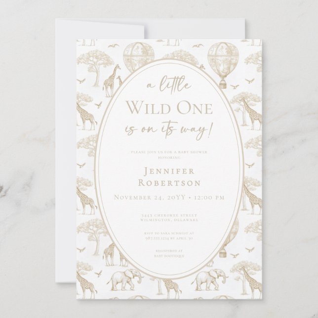 Invitation Toile de Baby shower classique Little Wild (Devant)